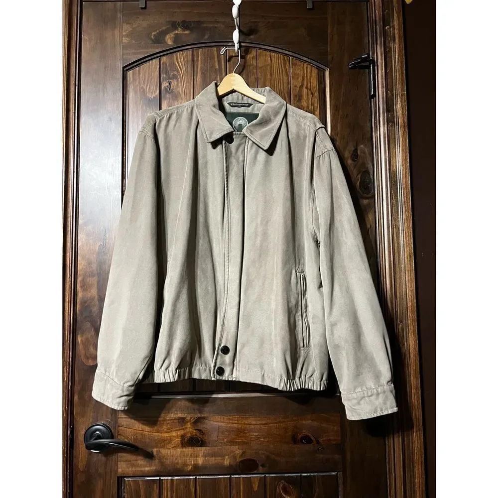 Weatherproof Faux Suede Bomber Jacket Size Xl